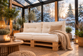 Carica l'immagine nel visualizzatore della galleria, Cuscino per mobili da giardino Aspen - Tessuto bouclé morbido e resistente, perfetto per mobili da giardino e in rattan in giardino e sulla terrazza