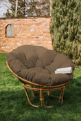 Bild in Galerie-Betrachter laden, Papasan auf Papasansessel auf Rattansessel Auflage Sesselkissen Gartenkissen Sitzkissen Garten Kissen Gesteppt mit Schlaufen Rund