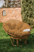 Bild in Galerie-Betrachter laden, Papasan auf Papasansessel auf Rattansessel Auflage Sesselkissen Gartenkissen Sitzkissen Garten Kissen Gesteppt mit Schlaufen Rund
