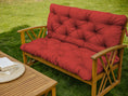Bild in Galerie-Betrachter laden, Bankkissen Relax mit Rückenlehne Gartenschaukelkissen mit Nähten Gesteppt Gartenkissen Garten Kissen Sitzpolster Hollywoodschaukel