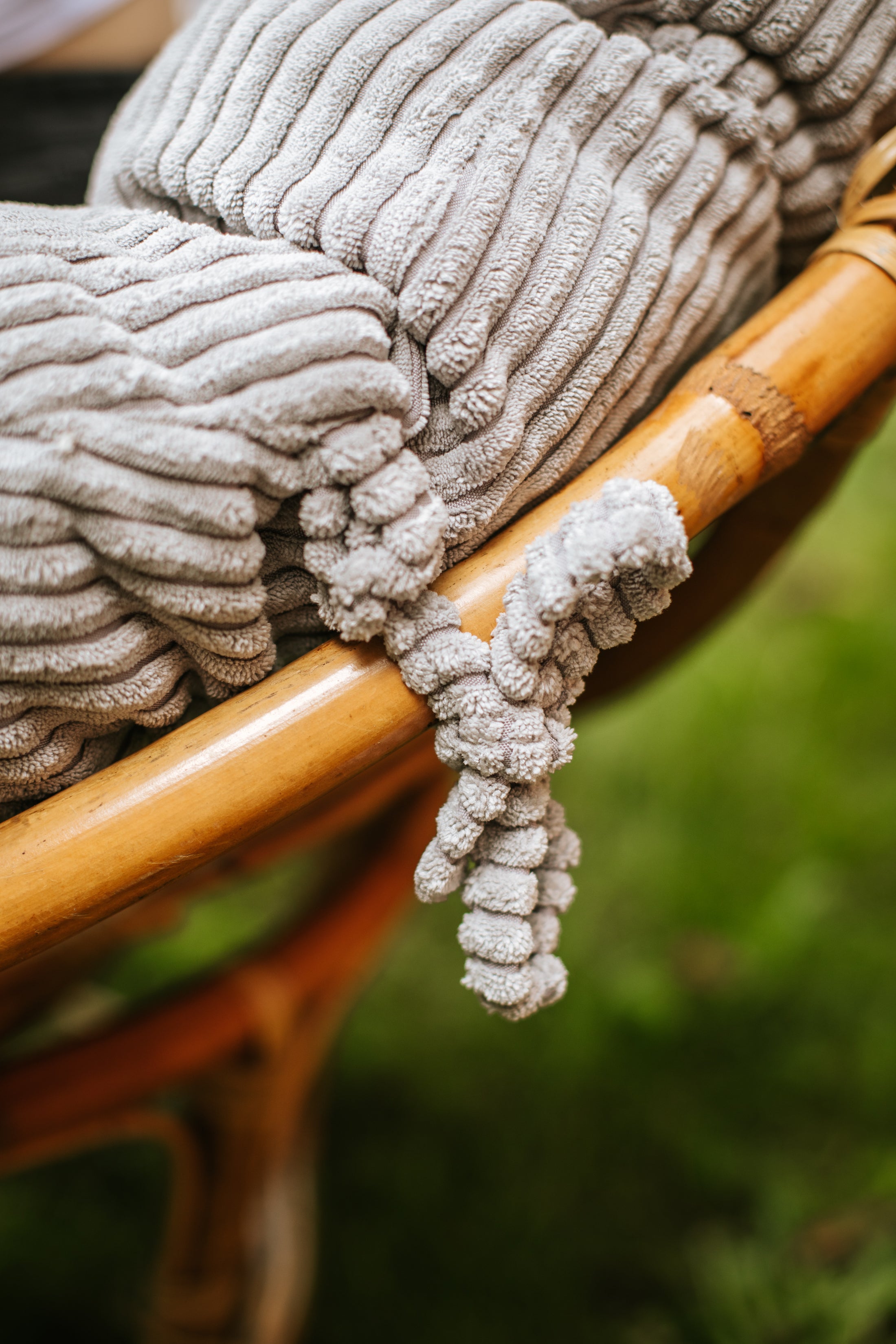 Rundes Cordkissen für Papasan-Sessel