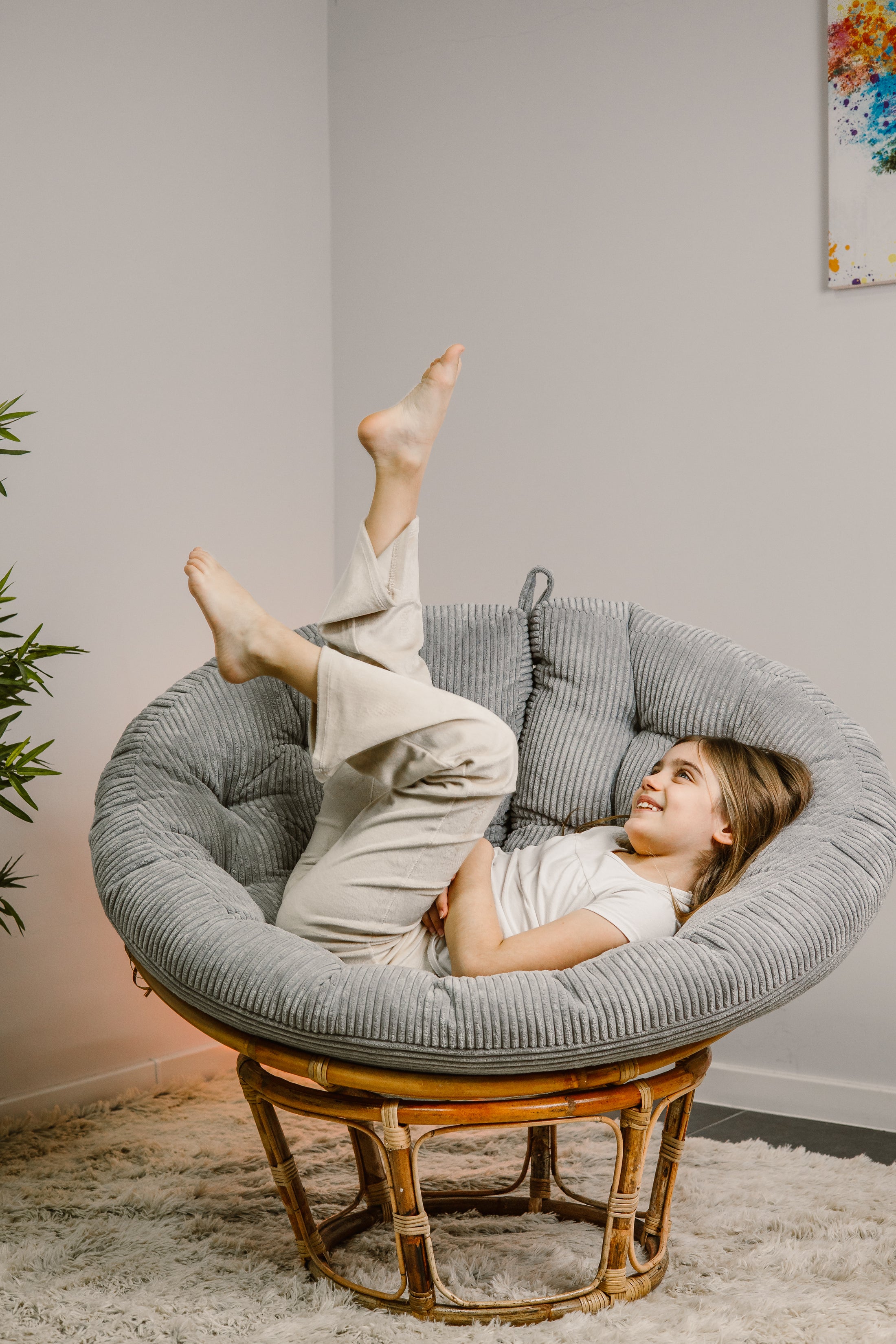 La chaise de papa. Coussin en velours côtelé