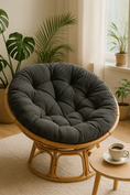 Cargar la imagen en la vista de la galería, Rundes Cordkissen für Papasan-Sessel
