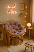Cargar la imagen en la vista de la galería, Rundes Cordkissen für Papasan-Sessel
