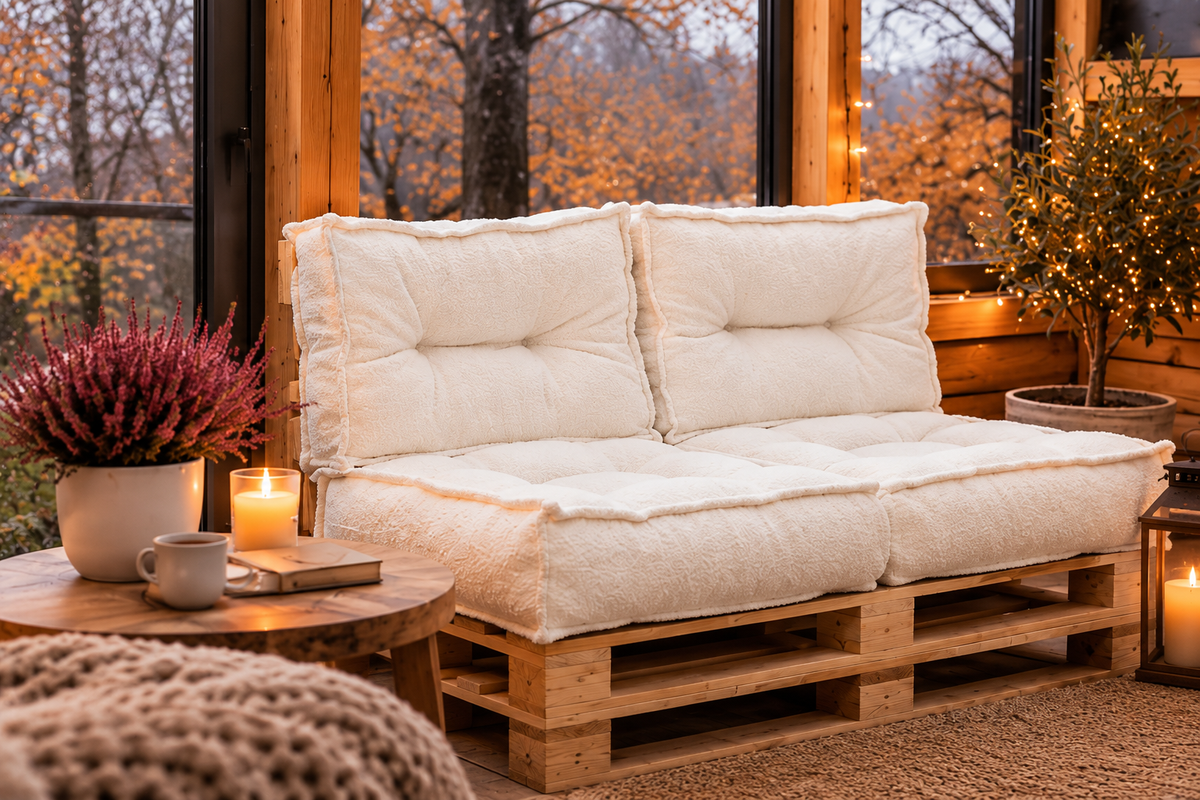 Coussin de mobilier de jardin Aspen - Tissu bouclé doux et résistant, parfait pour les meubles de jardin et en rotin dans le jardin et sur la terrasse