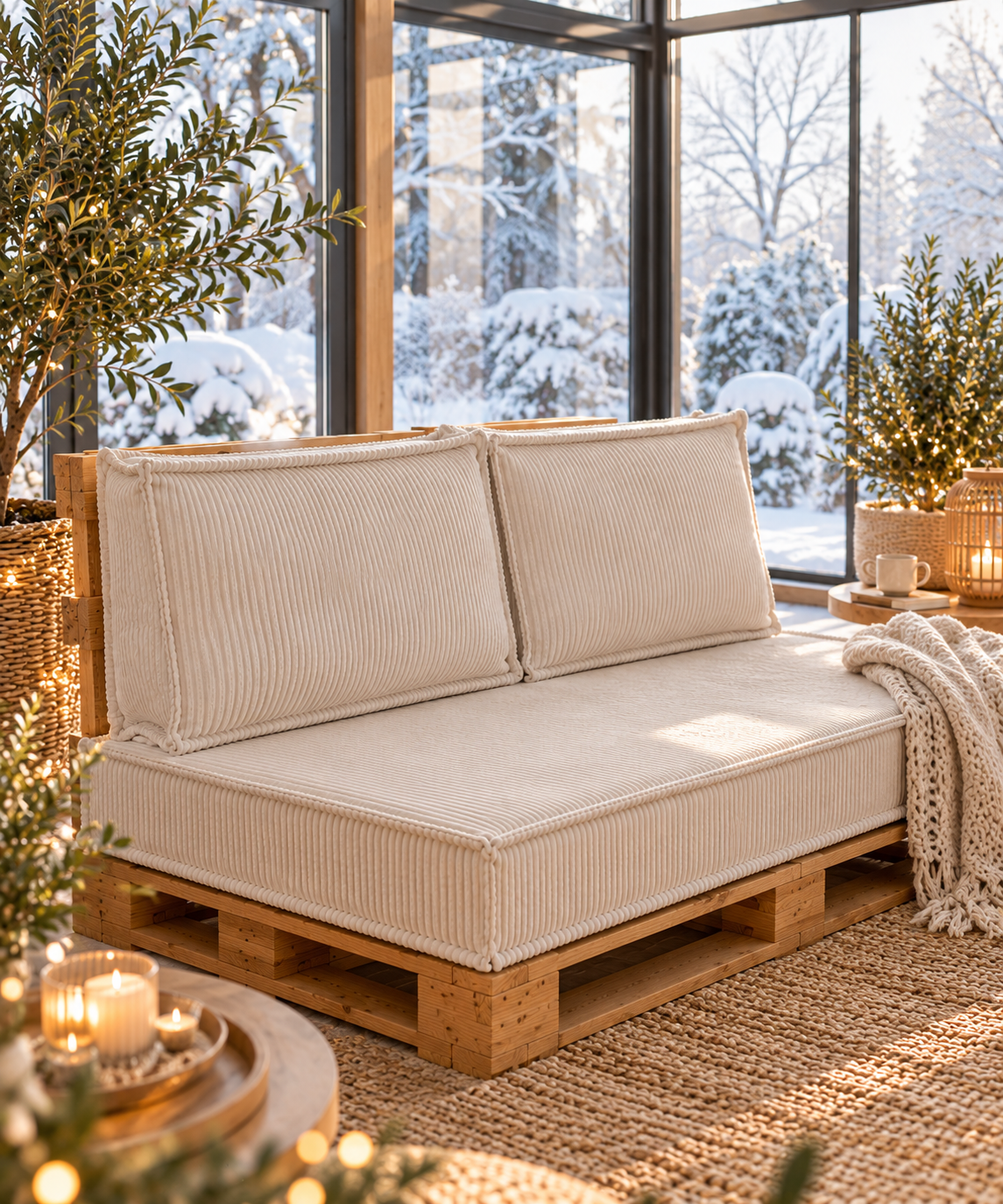 Cuscino da giardino per pallet in velluto a coste CHAMONIX