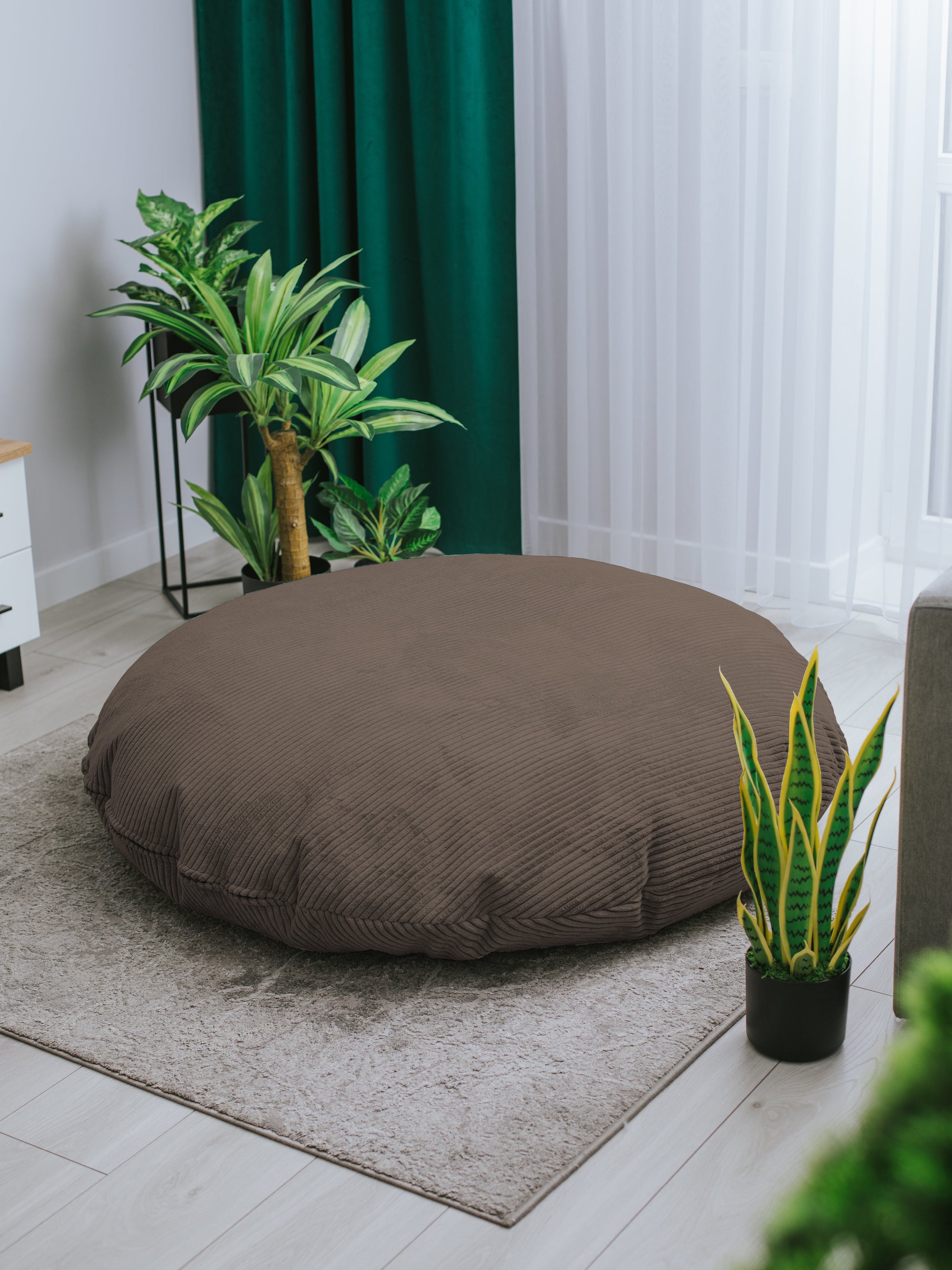 Sitzsack Beanbag Bodenkissen Cord - Sitzsack zum Entspannen im Wohnzimmer, auf der Terrasse und im Garten