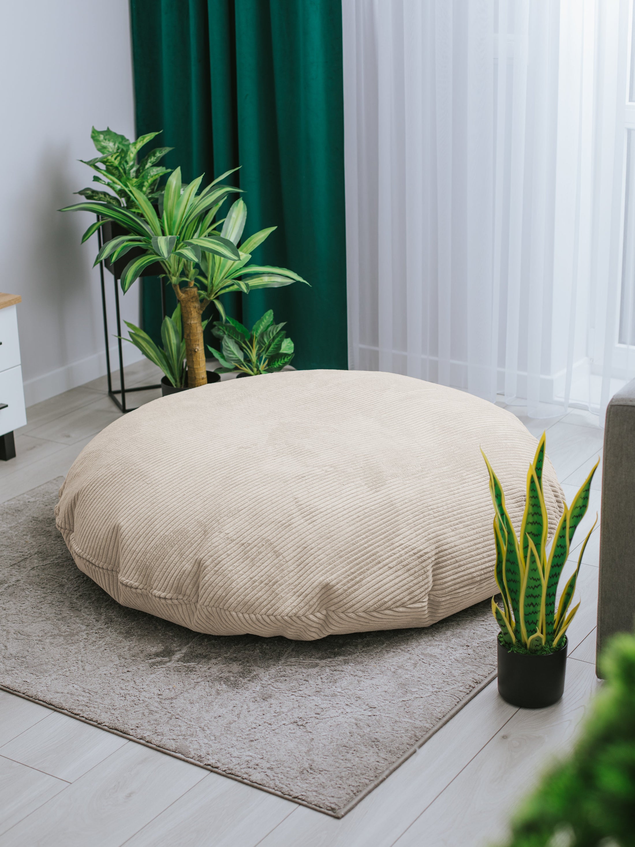 Pouf Pouf Coussin de Sol Cordon - Pouf pour se détendre dans le salon, sur la terrasse et dans le jardin