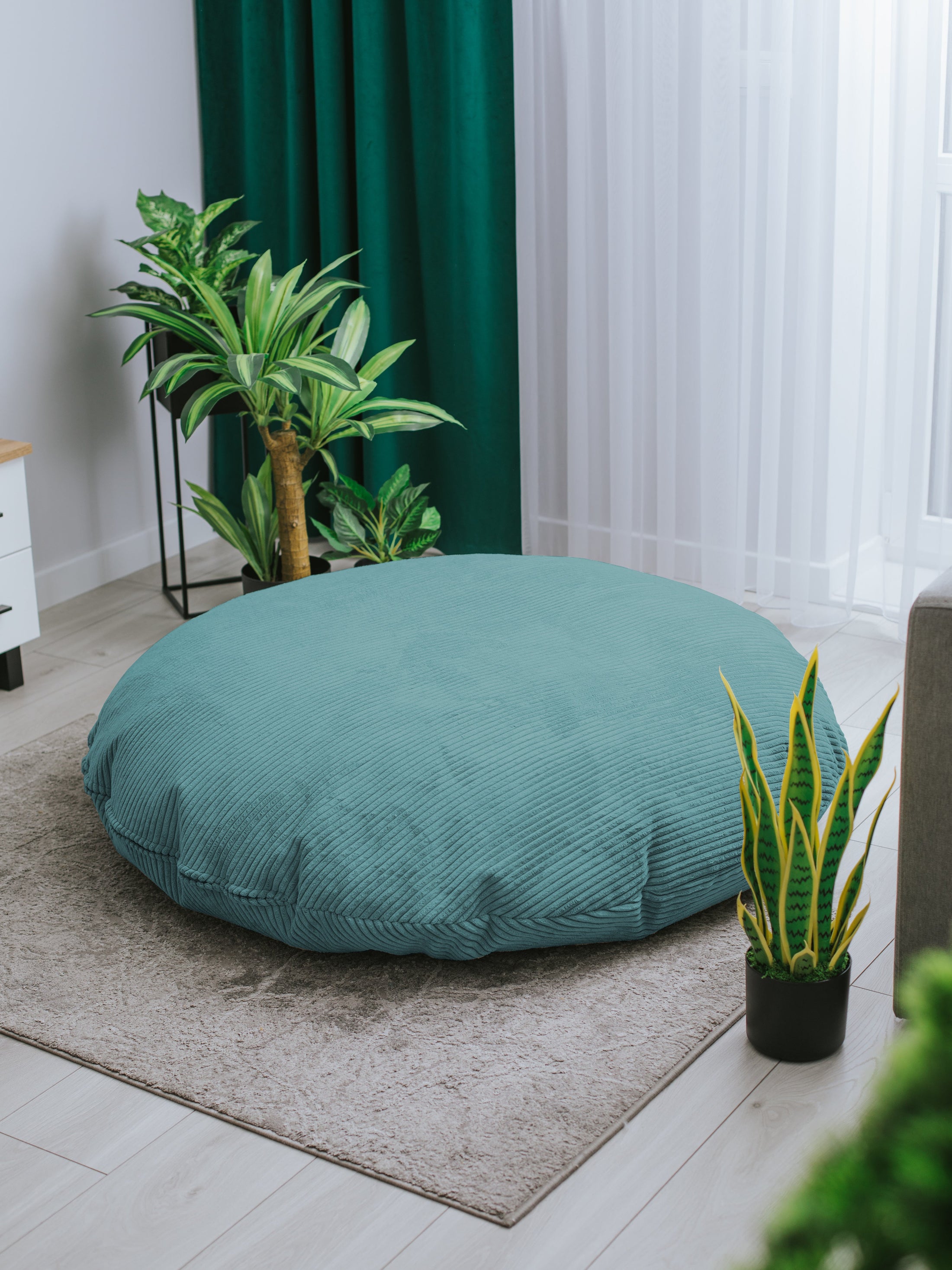 Sitzsack Beanbag Bodenkissen Cord - Sitzsack zum Entspannen im Wohnzimmer, auf der Terrasse und im Garten