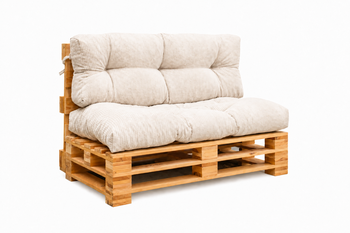 Palettenkissen OSLO CORD – gesteppte Kissen für Palettenmöbel – Indoor