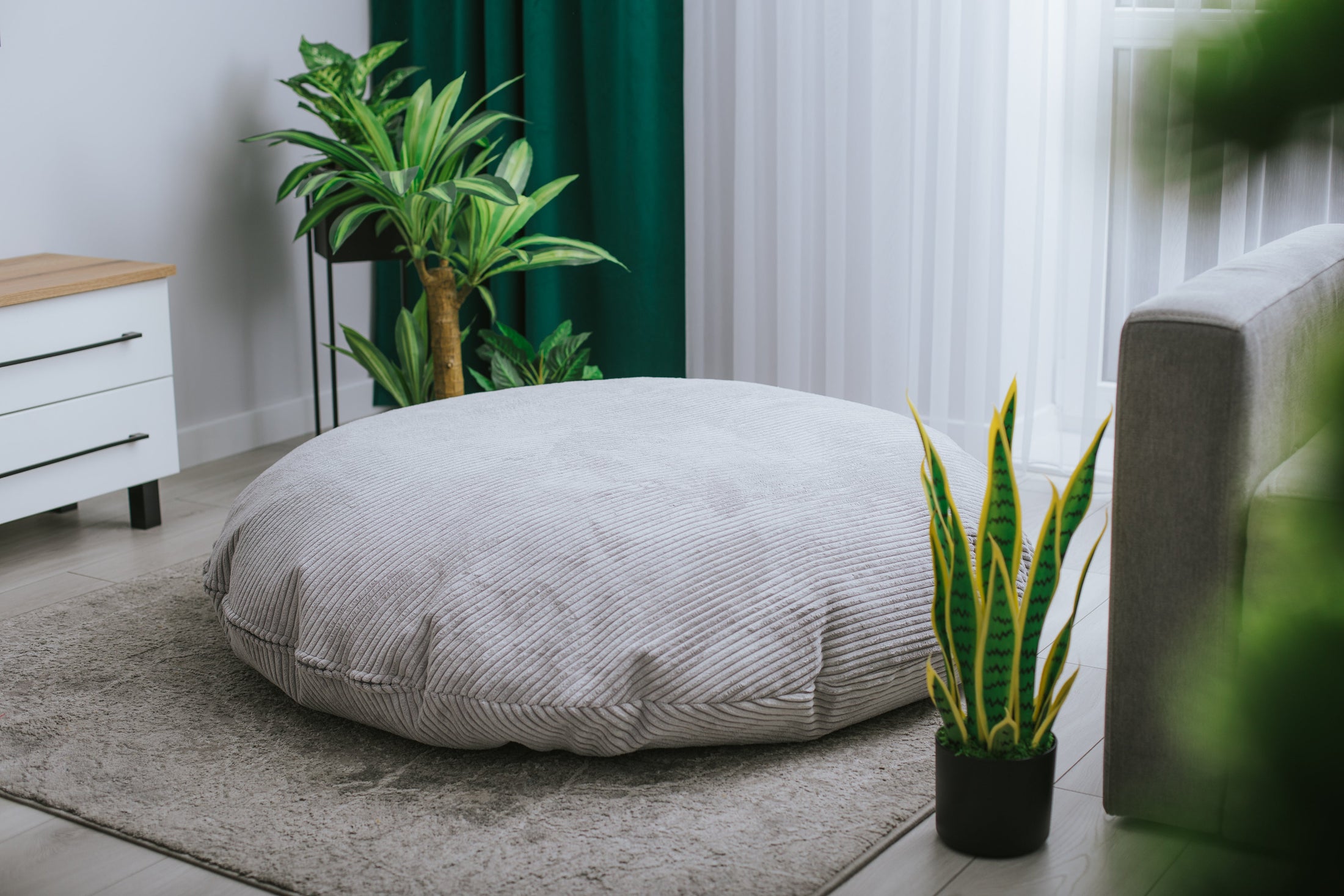 Pouf Pouf Coussin de Sol Cordon - Pouf pour se détendre dans le salon, sur la terrasse et dans le jardin