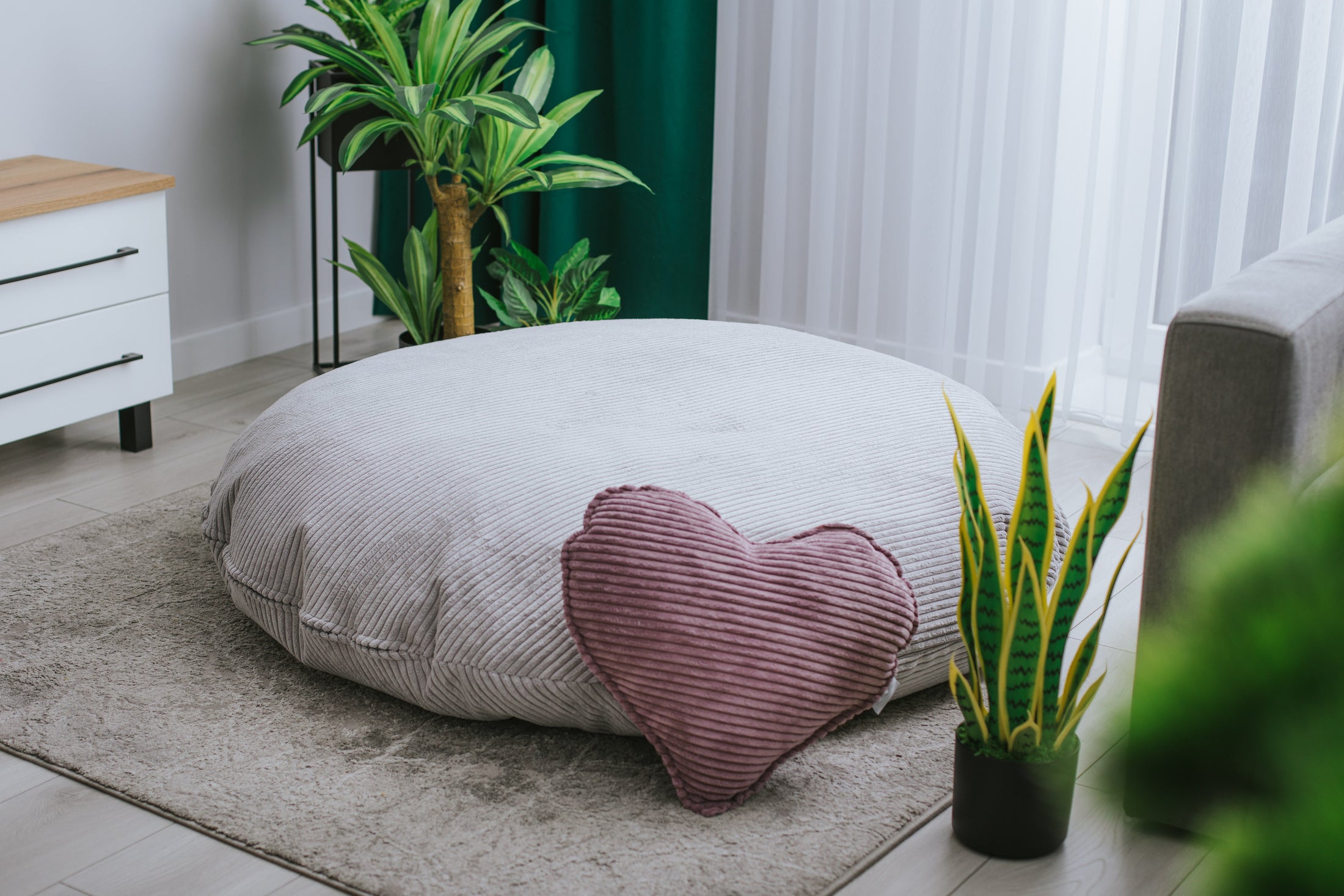 Pouf Pouf Coussin de Sol Cordon - Pouf pour se détendre dans le salon, sur la terrasse et dans le jardin