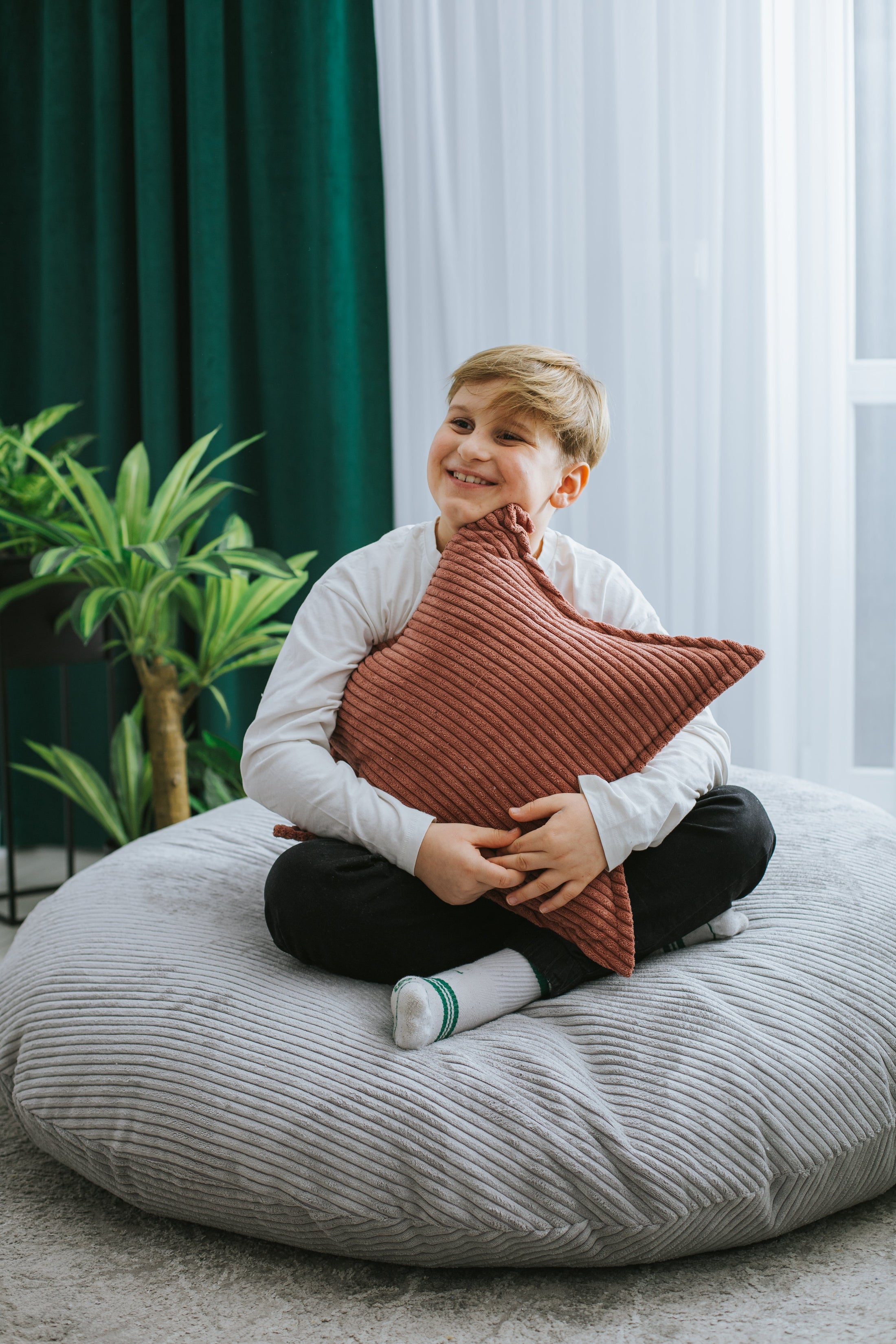 Pouf Pouf Coussin de Sol Cordon - Pouf pour se détendre dans le salon, sur la terrasse et dans le jardin